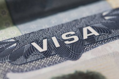 Pasaporttaki Visa spam'ının yakınlanır. Göç ve göç
