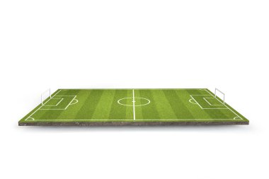 Futbol, futbol sahası. 3d Rendering