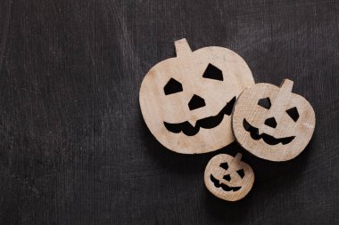 Ahşap kabak halloween arka plan