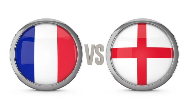 Engeland versus Frankrijk voetbalwedstrijd. 3D-rendering — Stockfoto