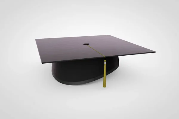 Καπέλο αποφοίτησης. εκπαίδευσης και ακαδημαϊκής ιδέας. Απόδοση 3D — Φωτογραφία Αρχείου