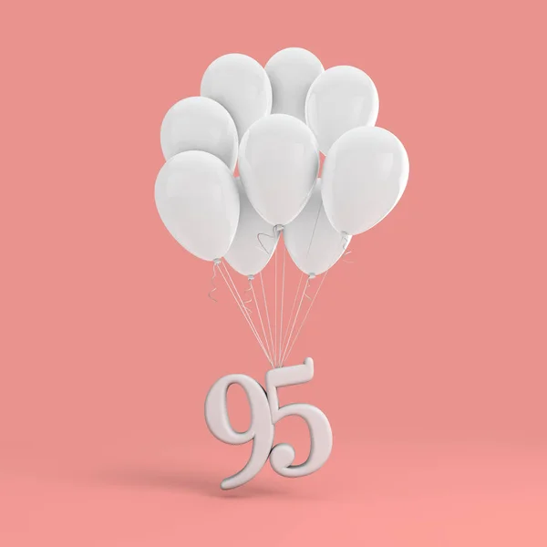 Celebração da festa número 95. Número anexado a um monte de branco — Fotografia de Stock