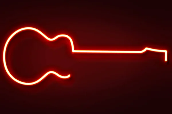 Neon gitarr ljus illustration. 3D-rendering — Stockfoto