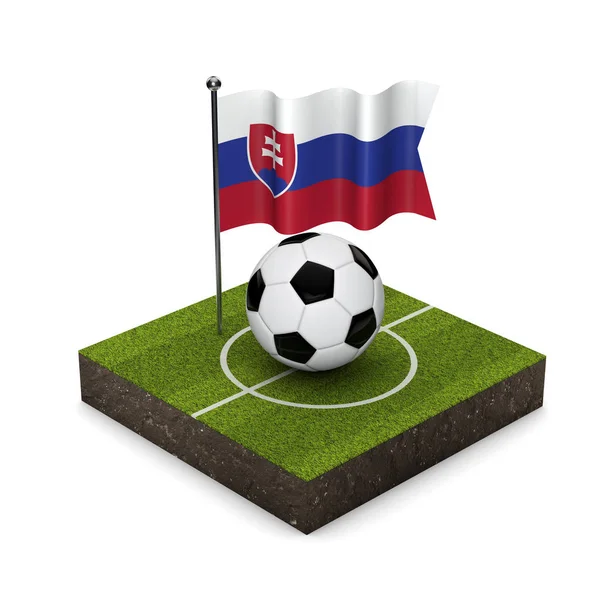 斯洛伐克国旗足球概念。旗帜、球和足球场 — 图库照片