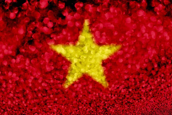 Bandera de Vietnam glitter fiesta celebración fondo — Foto de Stock