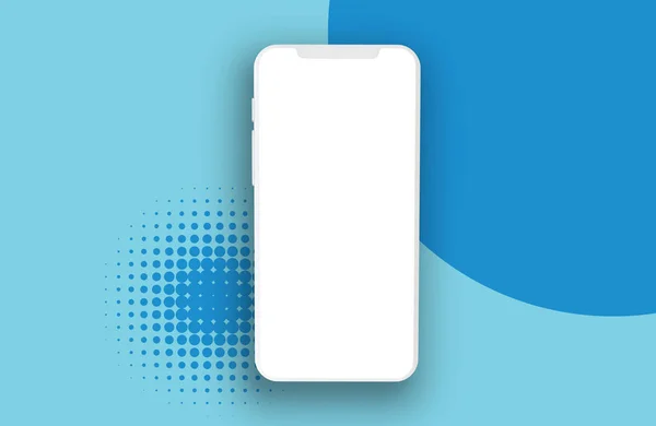 Moderner Smartphone-Hintergrund mit weißem Bildschirm. 3D-Renderi — Stockfoto