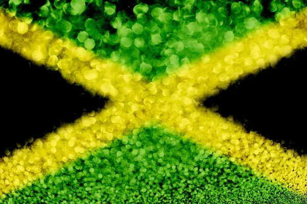 Jamaica zászló csillogás fél ünneplés háttér — Stock Fotó
