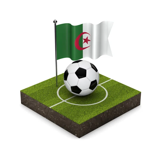 Algeria concetto di flag football. Bandiera, palla e calcio isome — Foto Stock