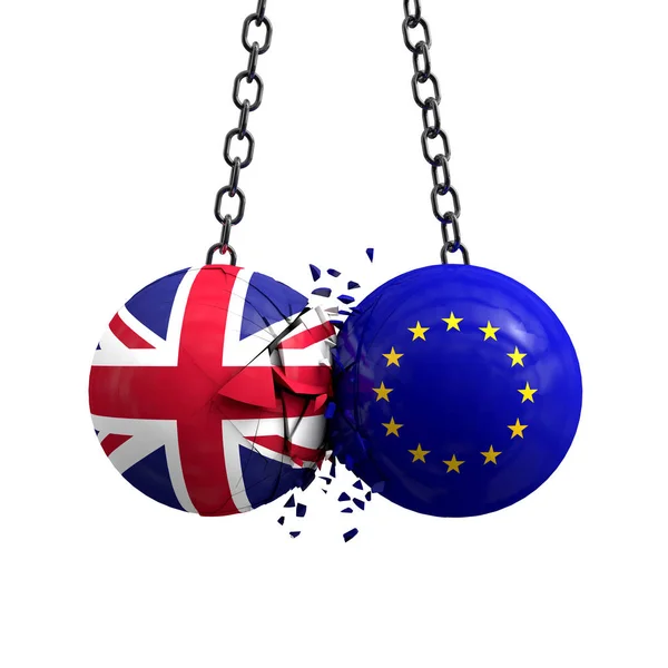 Концепція Brexit. Союз Джек і Європейський Союз політичні кульки SM — стокове фото