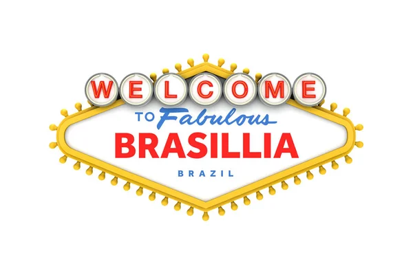 Welkom bij Brasillia, Brazilië teken in de klassieke Las Vegas-stijl des — Stockfoto