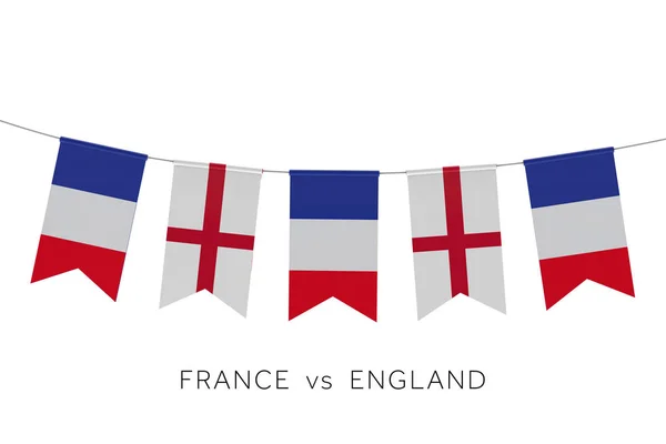 Fotbalová utkání Anglie versus Francie. prostorové vykreslování — Stock fotografie