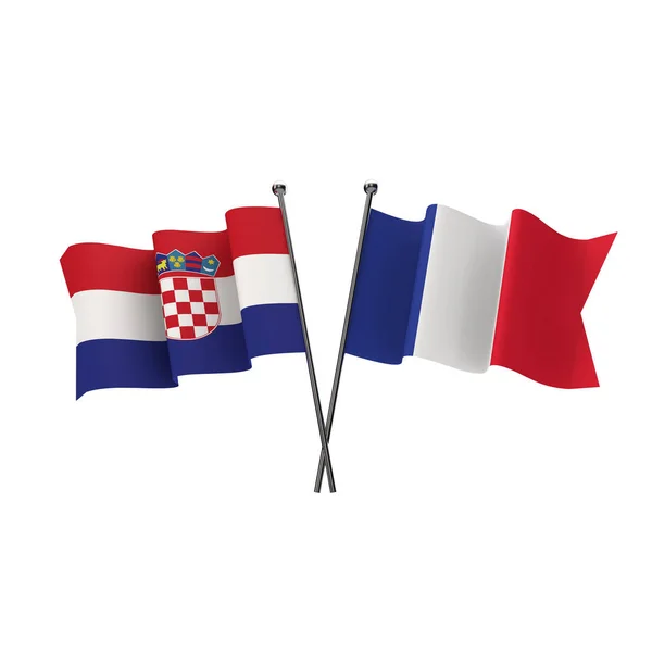 크로아티아 대 프랑스 축구 경기. 3D 렌더링 — 스톡 사진