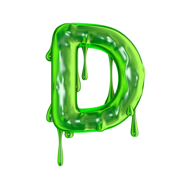绿色滴粘万圣节大写字母 D — 图库照片