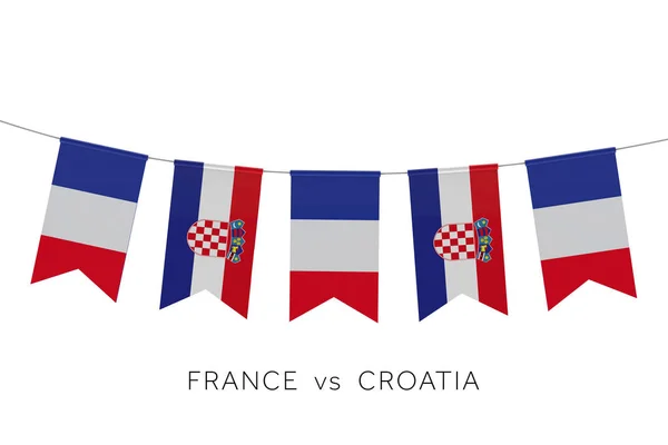 Croacia contra Francia partido de fútbol. Renderizado 3D —  Fotos de Stock