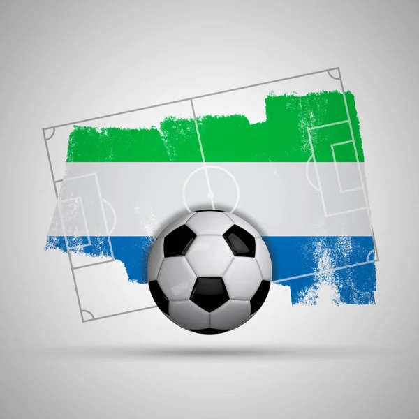 Sierra Leone flag soccer background with grunge flag, football p