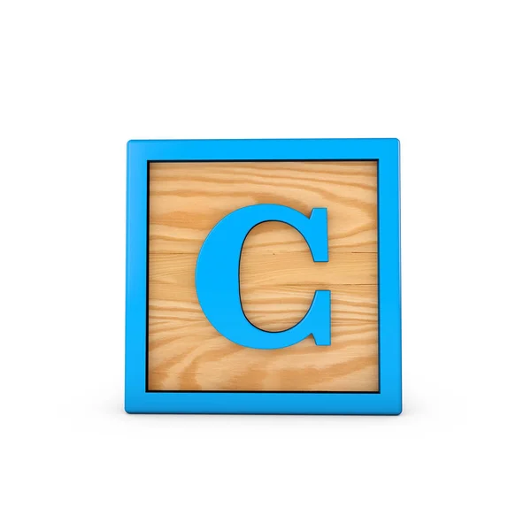 Lettre C wodden bloc alphabet jouet pour enfants. Rendu 3D — Photo