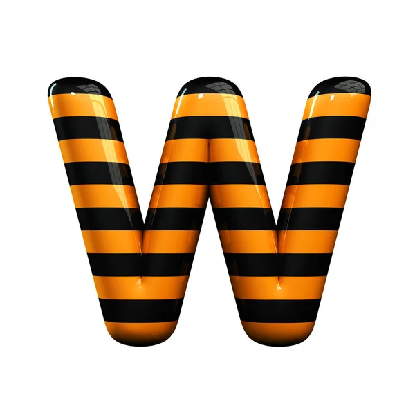 Orange and black striped hallowen letter W — Stock Photo, Image