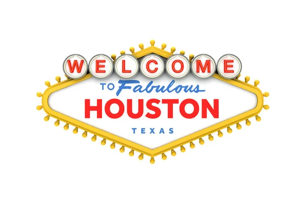Welkom bij Houston, Texas Sign in Classic Las Vegas style design — Stockfoto