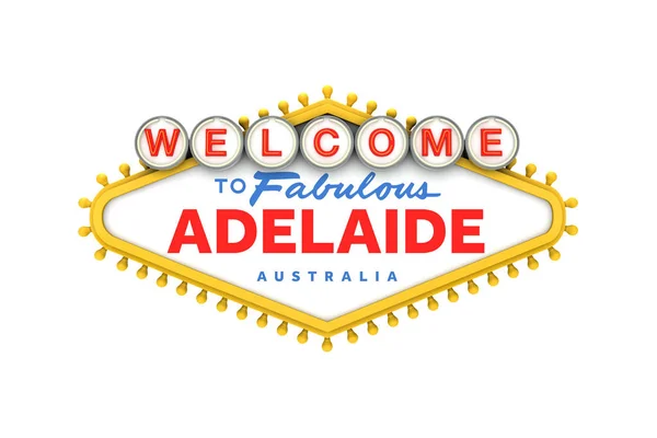 Bienvenido a Adelaide, signo australia en estilo clásico las vegas d —  Fotos de Stock