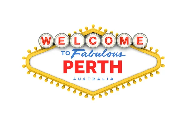 Bienvenido a Perth, Australia registrarse en classic las vegas style desi —  Fotos de Stock