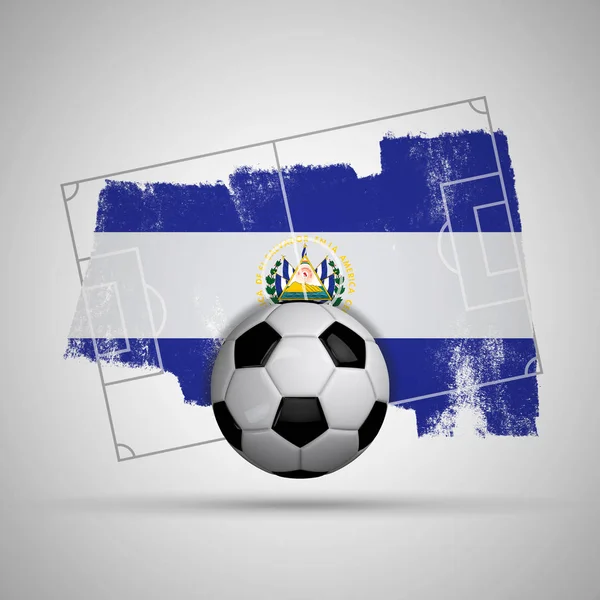 萨尔瓦多标志足球背景与格伦格国旗，足球皮 — 图库照片