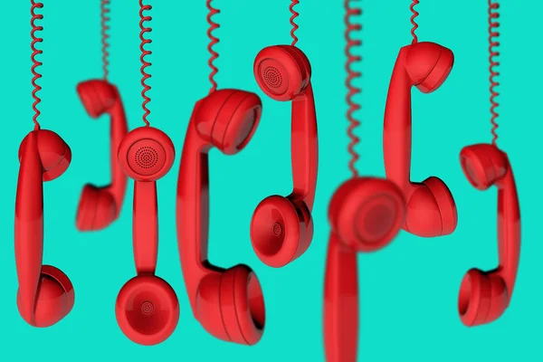 Hintergrund des alten Telefonhörers. 3D-Darstellung — Stockfoto