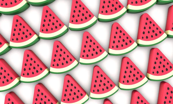 Vattenmelon slice bakgrund. 3D-rendering — Stockfoto