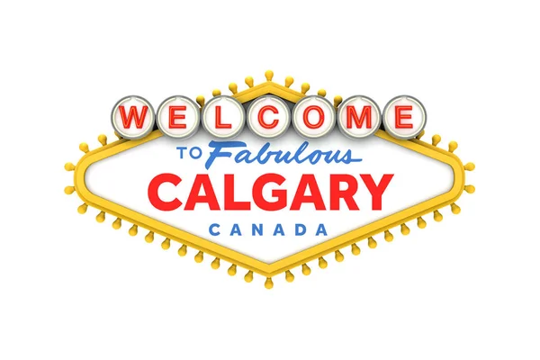 Bienvenido a Calgary, Canadá sign in classic las vegas style desig —  Fotos de Stock