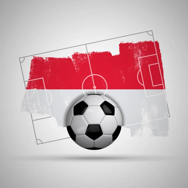 พื้นหลังฟุตบอลธงอินโดนีเซียกับธงกรังจ์, สนามฟุตบอล — ภาพถ่ายสต็อก