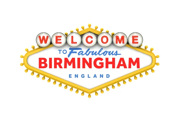 Bienvenido a Birmingham sign in classic las vegas style design. 3. —  Fotos de Stock