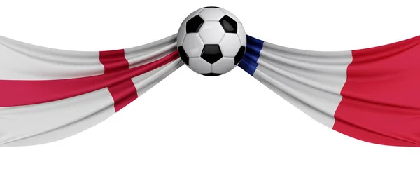 England versus France soccer match. 3D Rendering — Stock Photo, Image