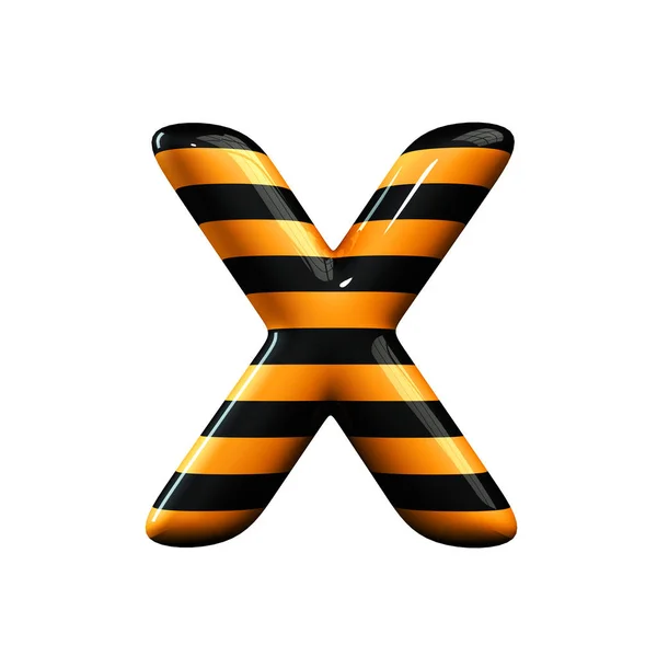 Pomarańczowy i czarny pasiasty Hallowen litera X — Zdjęcie stockowe