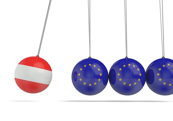 Rakousko a Evropský koncept politického vztahu. 3D re — Stock fotografie