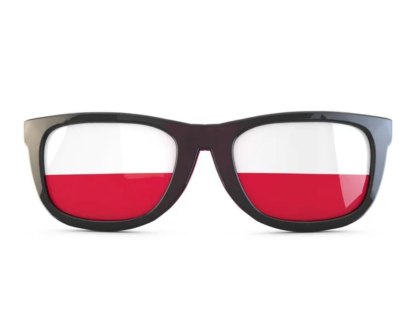 Polen flagga solglasögon. 3D-rendering — Stockfoto