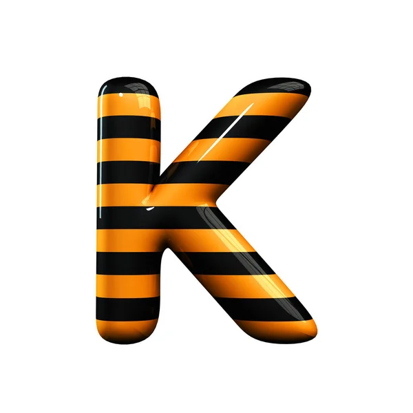 Oranje en zwart gestreept hallowen letter K — Stockfoto