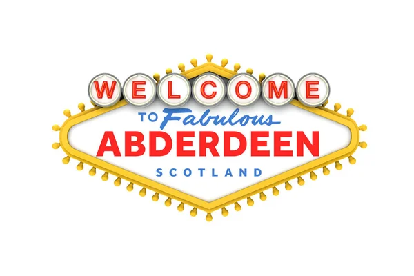Bienvenido al cartel de Aberdeen en diseño de estilo clásico de las vegas. 3D —  Fotos de Stock