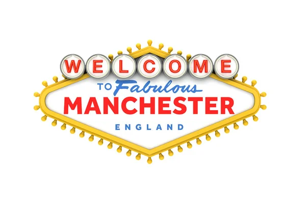 Bienvenido al cartel de Manchester en diseño de estilo clásico de las vegas. 3. —  Fotos de Stock