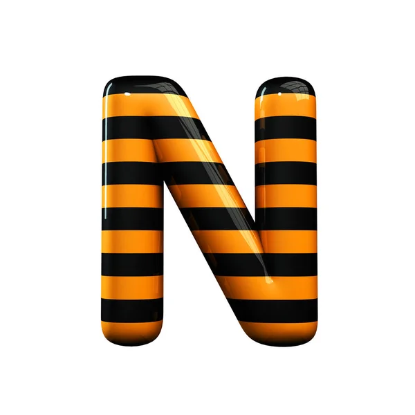 Orange and black striped hallowen letter N — Stock Photo, Image