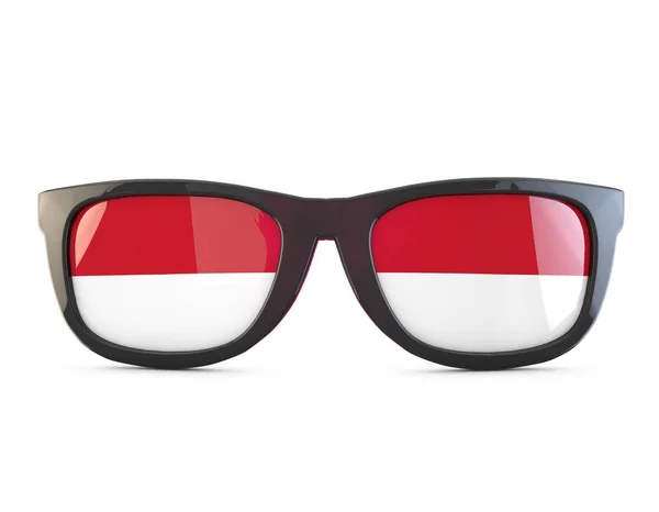 Indonesien flagga solglasögon. 3D-rendering — Stockfoto
