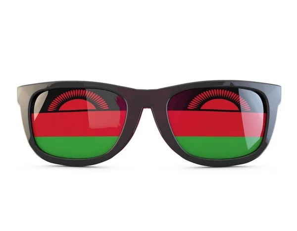 Malawi flagga solglasögon. 3D-rendering — Stockfoto