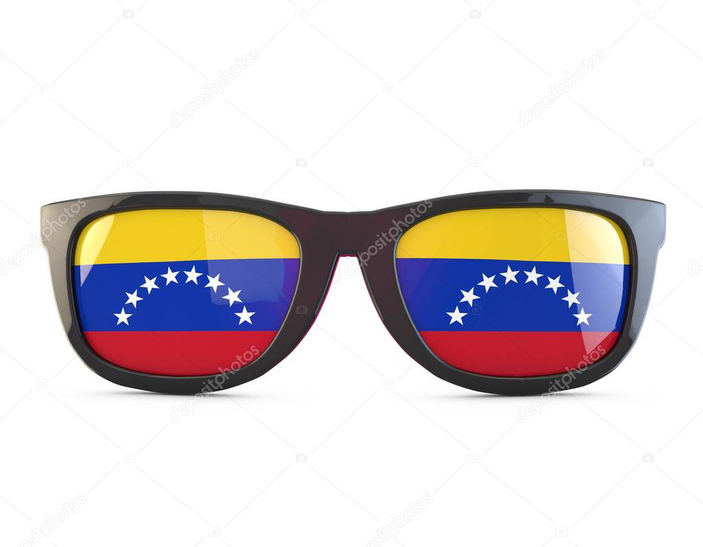 Venezuela flag sunglasses. 3D Rendering