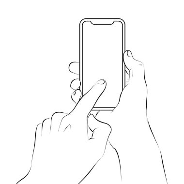 Eller boş ekran ve modern çerçeve daha az tasarlanmış akıllı telefonu tutuyor.