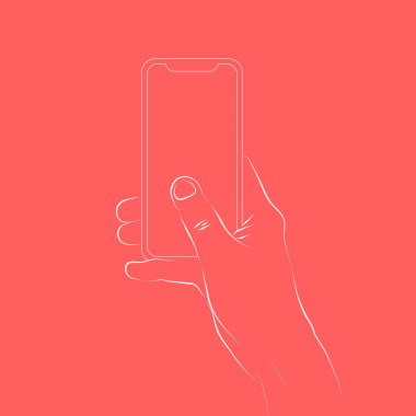 Eller boş ekran ve modern çerçeve daha az tasarlanmış akıllı telefonu tutuyor.