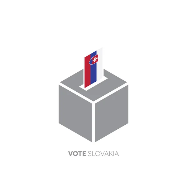 Letras Voto Con Bandera Del País Ilustración Caja — Vector de stock