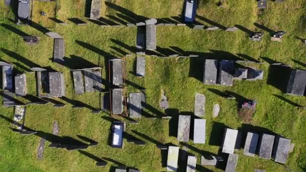 Veduta Aerea Drone Cimitero Cimitero Chiesa Cimitero — Video Stock