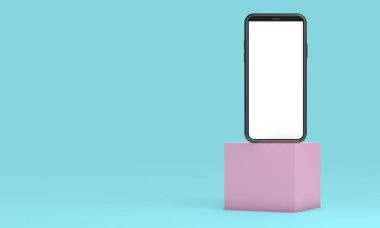 Modern çerçevesiz akıllı telefon boş ekran şablonu. soyut geri