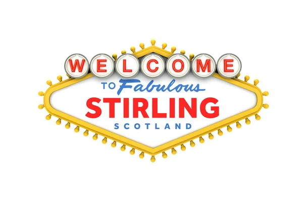 Bienvenido al cartel de Stirling en el diseño clásico de las vegas. 3D —  Fotos de Stock