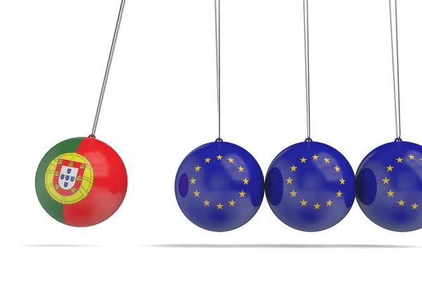 Portugalsko a Evropský koncept politického vztahu. 3D R — Stock fotografie