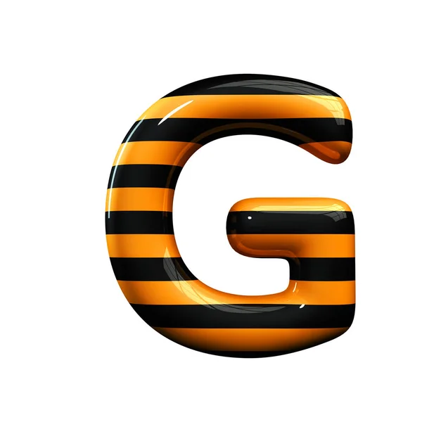 Orange and black striped hallowen letter G — Stock Photo, Image