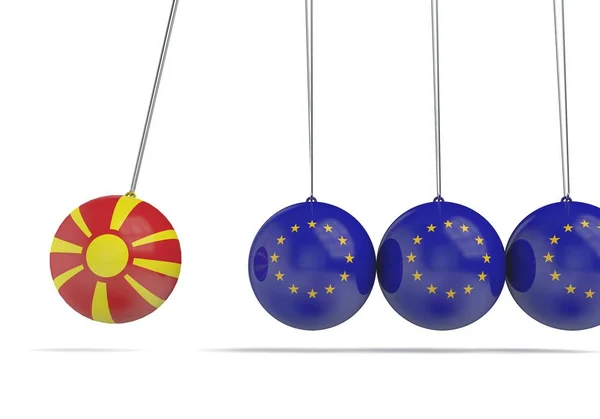 Makedonie a Evropský koncept politického vztahu. 3d — Stock fotografie